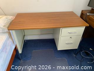 MaxSold Auction: Metal Frame Desk with Laminate Top and Two-Drawer Pedestal - Wilmot (Ontario, Canada) PARTNER MANAGED Estate Sale Online Auction - Summit Crescent