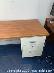 MaxSold Auction: Metal Frame Desk with Laminate Top and Two-Drawer Pedestal - Wilmot (Ontario, Canada) PARTNER MANAGED Estate Sale Online Auction - Summit Crescent