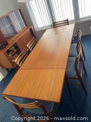 MaxSold Auction: Mid-Century Teak Extendable Dining Table with 6 Chairs - Wilmot (Ontario, Canada) PARTNER MANAGED Estate Sale Online Auction - Summit Crescent