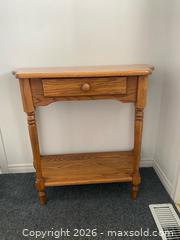 MaxSold Auction: Oak Entry Table, Honey Oak Finish - Wilmot (Ontario, Canada) PARTNER MANAGED Estate Sale Online Auction - Summit Crescent