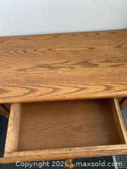 MaxSold Auction: Oak Entry Table, Honey Oak Finish - Wilmot (Ontario, Canada) PARTNER MANAGED Estate Sale Online Auction - Summit Crescent