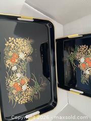 MaxSold Auction: Pair of Japanese Black Lacquer Decorative Serving Trays - Wilmot (Ontario, Canada) PARTNER MANAGED Estate Sale Online Auction - Summit Crescent