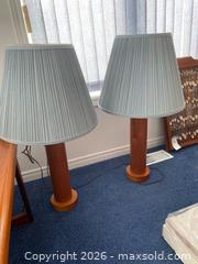 MaxSold Auction: Pair of Mid-Century Modern Teak Table Lamps - Wilmot (Ontario, Canada) PARTNER MANAGED Estate Sale Online Auction - Summit Crescent