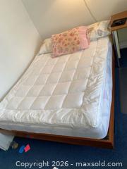 MaxSold Auction: Queen Mid-Century Modern Platform Teak Bed Frame with Mattress - Wilmot (Ontario, Canada) PARTNER MANAGED Estate Sale Online Auction - Summit Crescent