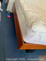 MaxSold Auction: Queen Mid-Century Modern Platform Teak Bed Frame with Mattress - Wilmot (Ontario, Canada) PARTNER MANAGED Estate Sale Online Auction - Summit Crescent