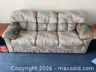 MaxSold Auction: Sears Patterned Fabric 3-Seater Sleeper Sofa, Full/Double Bed - Wilmot (Ontario, Canada) PARTNER MANAGED Estate Sale Online Auction - Summit Crescent