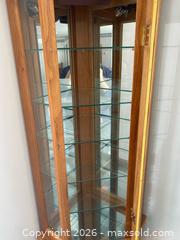 MaxSold Auction: Soskin & Gordon Oak Corner Curio Cabinet with Glass Shelves - Wilmot (Ontario, Canada) PARTNER MANAGED Estate Sale Online Auction - Summit Crescent