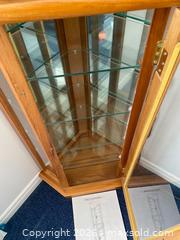 MaxSold Auction: Soskin & Gordon Oak Corner Curio Cabinet with Glass Shelves - Wilmot (Ontario, Canada) PARTNER MANAGED Estate Sale Online Auction - Summit Crescent