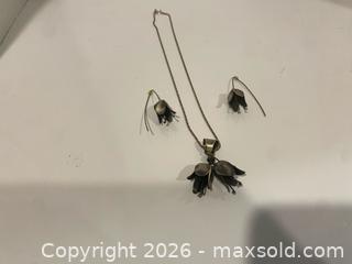 MaxSold Auction: Sterling Silver Floral Necklace and Drop Earring Set - Wilmot (Ontario, Canada) PARTNER MANAGED Estate Sale Online Auction - Summit Crescent