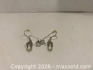 MaxSold Auction: Sterling Silver Opal Stud and Flip-Flop Dangle Earrings (2 Pairs) - Wilmot (Ontario, Canada) PARTNER MANAGED Estate Sale Online Auction - Summit Crescent