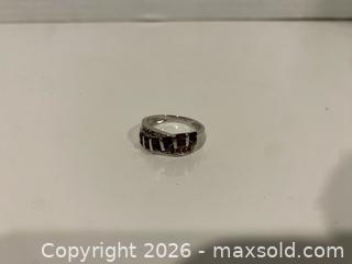 MaxSold Auction: Sterling Silver Ring with Red Gemstone Cluster - Wilmot (Ontario, Canada) PARTNER MANAGED Estate Sale Online Auction - Summit Crescent