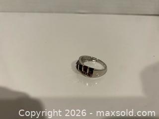 MaxSold Auction: Sterling Silver Ring with Red Gemstone Cluster - Wilmot (Ontario, Canada) PARTNER MANAGED Estate Sale Online Auction - Summit Crescent