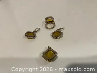 MaxSold Auction: Sterling Silver Set: Ring, Dangle Earrings & Pendant - Wilmot (Ontario, Canada) PARTNER MANAGED Estate Sale Online Auction - Summit Crescent