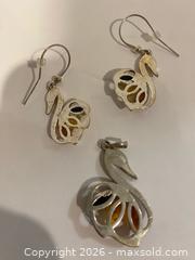 MaxSold Auction: Sterling Silver Swan Pendant and Fish Hook Earrings Set - Wilmot (Ontario, Canada) PARTNER MANAGED Estate Sale Online Auction - Summit Crescent