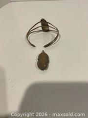 MaxSold Auction: Sterling Silver Turquoise Cuff Bracelet & Pendant Vintage - Wilmot (Ontario, Canada) PARTNER MANAGED Estate Sale Online Auction - Summit Crescent