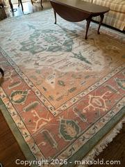 MaxSold Auction: 9 x 12 ft Oriental / Persian Area Rug, Cream Sage Blush - Alexandria (Virginia, USA) SELLER MANAGED Downsizing Online Auction - Fort Worth Avenue
