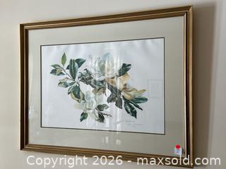 MaxSold Auction: Floral Artwork in Antique Gold Gilt Wooden Frame - Alexandria (Virginia, USA) SELLER MANAGED Downsizing Online Auction - Fort Worth Avenue