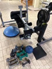 MaxSold Auction: Home Gym Equipment Set with Bench, Barbell, Dumbbells, Plates - Alexandria (Virginia, USA) SELLER MANAGED Downsizing Online Auction - Fort Worth Avenue