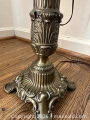 MaxSold Auction: Large Off-White Silk-Style Bell Empire Lamp with Base & Shade - Alexandria (Virginia, USA) SELLER MANAGED Downsizing Online Auction - Fort Worth Avenue