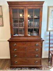 MaxSold Auction: Mahogany Solid Wood Hutch / China Cabinet with Glass Doors - Alexandria (Virginia, USA) SELLER MANAGED Downsizing Online Auction - Fort Worth Avenue
