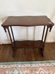 MaxSold Auction: Mahogany Solid Wood Victorian Two-Tier Accent Table - Alexandria (Virginia, USA) SELLER MANAGED Downsizing Online Auction - Fort Worth Avenue