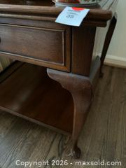 MaxSold Auction: Pair of Solid Wood Queen Anne Side Tables with Drawer and Shelf - Alexandria (Virginia, USA) SELLER MANAGED Downsizing Online Auction - Fort Worth Avenue