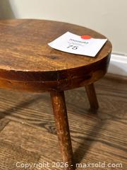 MaxSold Auction: Rustic Wooden 4-Leg Stool, Brown Natural Finish - Alexandria (Virginia, USA) SELLER MANAGED Downsizing Online Auction - Fort Worth Avenue