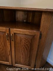 MaxSold Auction: Solid Oak Corner Cabinet & Corner Shelf, 3-Tier — Free-standing or Wall-mounted - Alexandria (Virginia, USA) SELLER MANAGED Downsizing Online Auction - Fort Worth Avenue