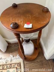 MaxSold Auction: Solid Wood Brown Hourglass Accent Table - Alexandria (Virginia, USA) SELLER MANAGED Downsizing Online Auction - Fort Worth Avenue