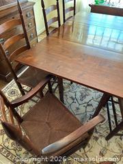 MaxSold Auction: Solid Wood Drop-Leaf Dining Table with 6 Chairs - Alexandria (Virginia, USA) SELLER MANAGED Downsizing Online Auction - Fort Worth Avenue