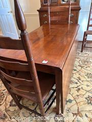 MaxSold Auction: Solid Wood Drop-Leaf Dining Table with 6 Chairs - Alexandria (Virginia, USA) SELLER MANAGED Downsizing Online Auction - Fort Worth Avenue