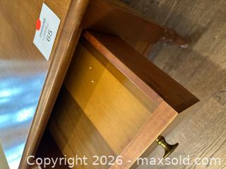 MaxSold Auction: Solid Wood Traditional End Table with 2 Drawers, Light Brown - Alexandria (Virginia, USA) SELLER MANAGED Downsizing Online Auction - Fort Worth Avenue