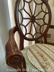 MaxSold Auction: Traditional Green Upholstered Armchair with Wood Frame - Alexandria (Virginia, USA) SELLER MANAGED Downsizing Online Auction - Fort Worth Avenue