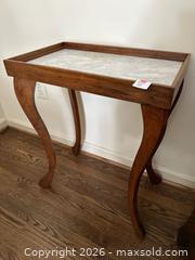MaxSold Auction: Traditional Rectangular Accent Table with Marble Top - Alexandria (Virginia, USA) SELLER MANAGED Downsizing Online Auction - Fort Worth Avenue