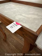 MaxSold Auction: Traditional Rectangular Accent Table with Marble Top - Alexandria (Virginia, USA) SELLER MANAGED Downsizing Online Auction - Fort Worth Avenue