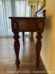 MaxSold Auction: Traditional Solid Wood Sideboard Buffet in Brown Natural Finish - Alexandria (Virginia, USA) SELLER MANAGED Downsizing Online Auction - Fort Worth Avenue