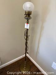 MaxSold Auction: Vintage Antique Brass Floor Lamp with Shade - Alexandria (Virginia, USA) SELLER MANAGED Downsizing Online Auction - Fort Worth Avenue