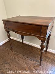 MaxSold Auction: Vintage Solid Wood Writing Table with Drop Leaf & Drawer - Alexandria (Virginia, USA) SELLER MANAGED Downsizing Online Auction - Fort Worth Avenue