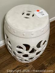 MaxSold Auction: White Ceramic Chinese Garden Stool Side Table - Alexandria (Virginia, USA) SELLER MANAGED Downsizing Online Auction - Fort Worth Avenue
