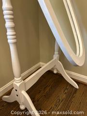 MaxSold Auction: White Free-Standing Cheval Mirror, Wood Frame - Alexandria (Virginia, USA) SELLER MANAGED Downsizing Online Auction - Fort Worth Avenue