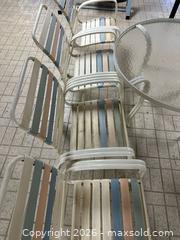 MaxSold Auction: White Round 44-inch Tempered Glass Patio Table (Metal Frame) - Alexandria (Virginia, USA) SELLER MANAGED Downsizing Online Auction - Fort Worth Avenue