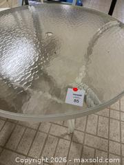 MaxSold Auction: White Round 44-inch Tempered Glass Patio Table (Metal Frame) - Alexandria (Virginia, USA) SELLER MANAGED Downsizing Online Auction - Fort Worth Avenue