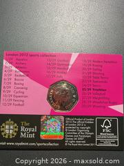 MaxSold Auction: 2011 UK 50p Coin London 2012 Triathlon Commemorative - Orange (Texas, USA) SELLER MANAGED Estate Sale Online Auction - Camelot Street
