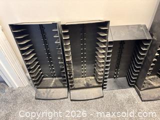 MaxSold Auction: Lot of 3 Black Plastic CD/DVD Media Storage Racks - Orange (Texas, USA) SELLER MANAGED Estate Sale Online Auction - Camelot Street