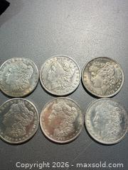 MaxSold Auction: Lot of 6 Morgan Silver Dollars, 1 Dollar, Various Dates - Orange (Texas, USA) SELLER MANAGED Estate Sale Online Auction - Camelot Street