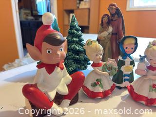MaxSold Auction: Mixed Holiday Collectible Lot: Elves, Angels, Ceramic Tree, VW - Orange (Texas, USA) SELLER MANAGED Estate Sale Online Auction - Camelot Street