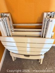MaxSold Auction: Pair of Folding Plastic Patio Tables, White/Beige - Orange (Texas, USA) SELLER MANAGED Estate Sale Online Auction - Camelot Street