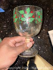 MaxSold Auction: Pair of Holiday Holly & Berries Wine Glasses - Orange (Texas, USA) SELLER MANAGED Estate Sale Online Auction - Camelot Street