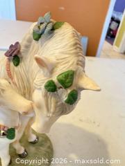 MaxSold Auction: Princeton Gallery Porcelain Unicorn / Horse Figurine, Medium - Orange (Texas, USA) SELLER MANAGED Estate Sale Online Auction - Camelot Street