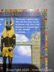 MaxSold Auction: Triangular 24ct Gold Plated Commemorative 1 Crown — Pobjoy Mint - Orange (Texas, USA) SELLER MANAGED Estate Sale Online Auction - Camelot Street